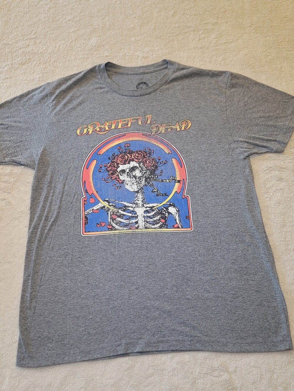 Ripple Junction Grateful Dead Bertha Skull & Roses Tee Grey Men's L